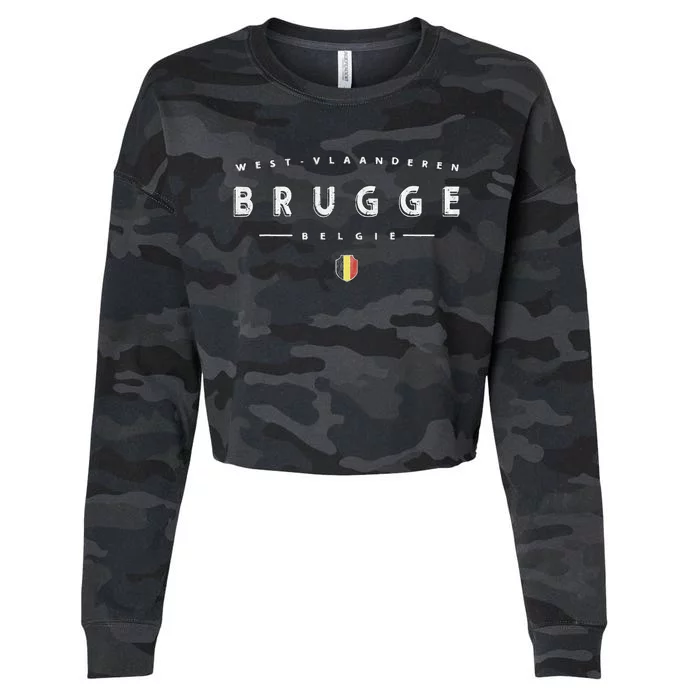 Bruges Belgium Logo Brugge België Cropped Pullover Crew