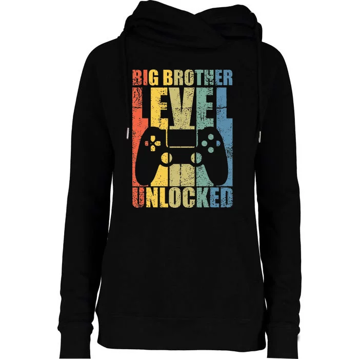 Big Brother Level Unlocked Leveling Up To Big Bro Womens Funnel Neck Pullover Hood