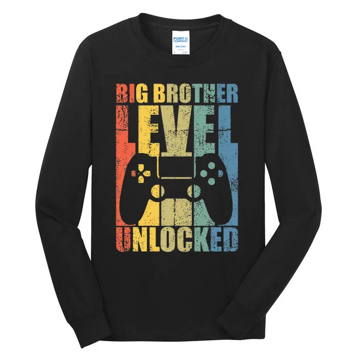 Big Brother Level Unlocked Leveling Up To Big Bro Tall Long Sleeve T-Shirt