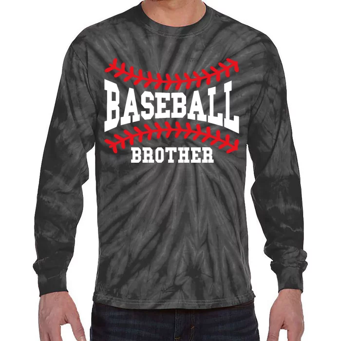 Baseball Brother Laces Little League Big Bro Matching Family Tie-Dye Long Sleeve Shirt