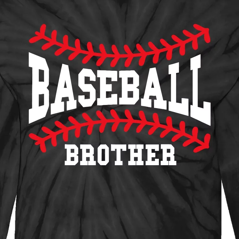 Baseball Brother Laces Little League Big Bro Matching Family Tie-Dye Long Sleeve Shirt