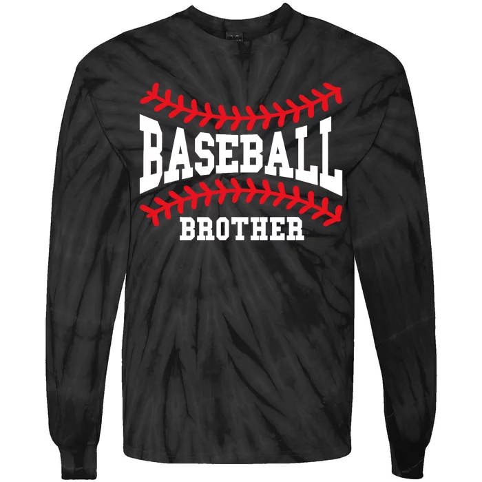 Baseball Brother Laces Little League Big Bro Matching Family Tie-Dye Long Sleeve Shirt