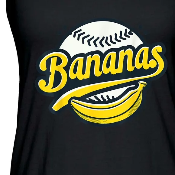 Banana Baseball Lover Cool Game Kawaii Ladies Essential Flowy Tank