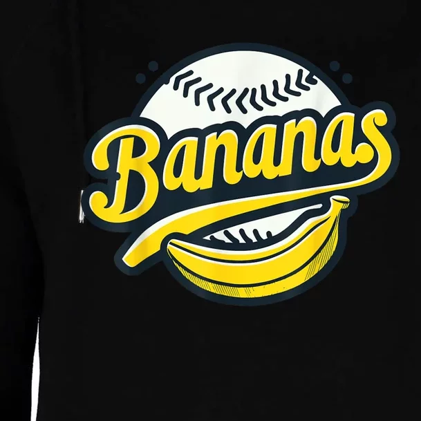 Banana Baseball Lover Cool Game Kawaii Womens Funnel Neck Pullover Hood