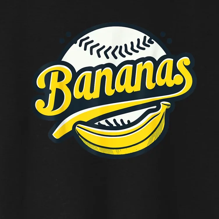 Banana Baseball Lover Cool Game Kawaii Women's Crop Top Tee