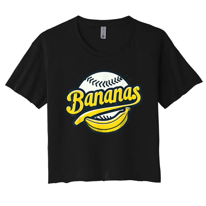 Banana Baseball Lover Cool Game Kawaii Women's Crop Top Tee