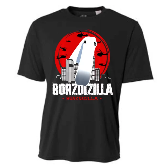 Borzoizilla Borzoi Long Nose Dog Meme Cooling Performance Crew T-Shirt