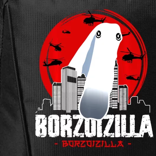 Borzoizilla Borzoi Long Nose Dog Meme City Backpack