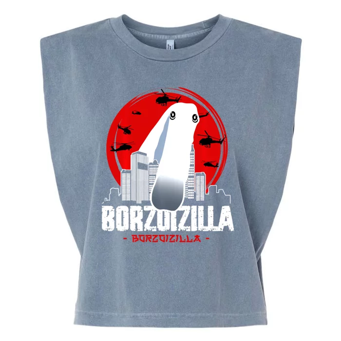 Borzoizilla Borzoi Long Nose Dog Meme Garment-Dyed Women's Muscle Tee