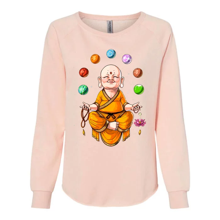 Baby Buddha Meditation Zen Yoga Spiritual Buddhist Buddhism Womens California Wash Sweatshirt