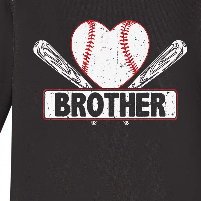 Baseball Brother Matching Family Softball Baseball Lover Baby Long Sleeve Bodysuit