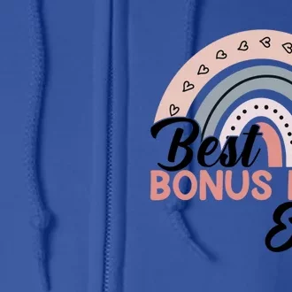 Best Bonus Mom Ever Rainbow MotherS Day Bonus Mom Rainbow Gift Full Zip Hoodie