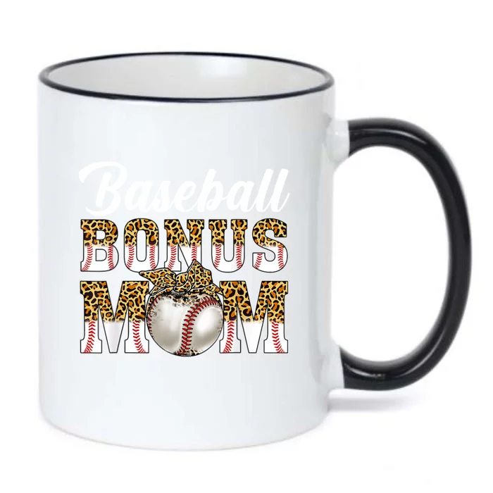 Baseball Bonus Mom Game Day Leopard Baseball Mothers Day Black Color Changing Mug