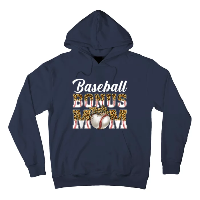 Baseball Bonus Mom Game Day Leopard Baseball Mothers Day Hoodie