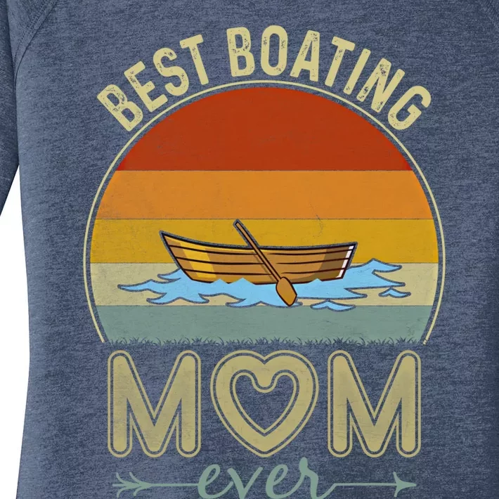 Best Boating Mom Ever Retro Design Cute Mom Mother's Day Cool Gift Women's Perfect Tri Tunic Long Sleeve Shirt