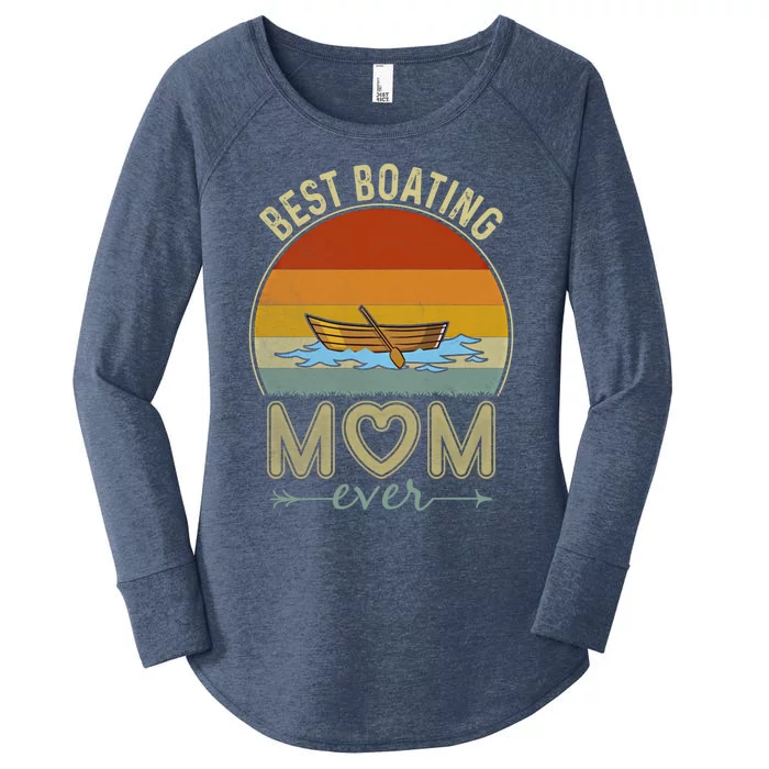 Best Boating Mom Ever Retro Design Cute Mom Mother's Day Cool Gift Women's Perfect Tri Tunic Long Sleeve Shirt