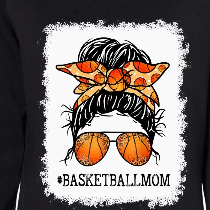 Bleached Basketball Mom Messy Bun Player Mom Mothers Day Long Womens California Wash Sweatshirt