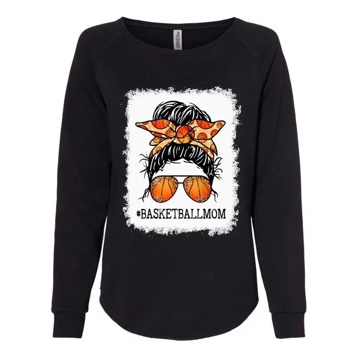 Bleached Basketball Mom Messy Bun Player Mom Mothers Day Long Womens California Wash Sweatshirt