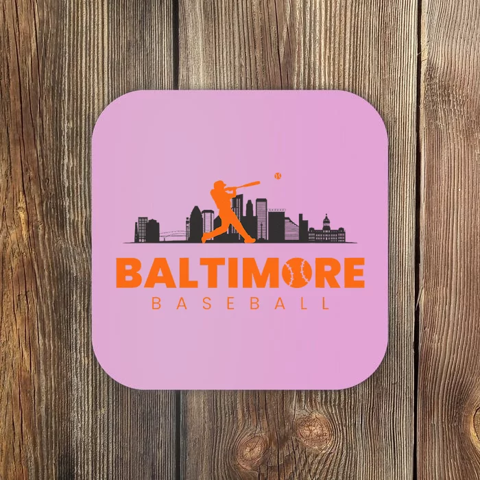 Baltimore Baseball Minimalist City Skyline Coaster