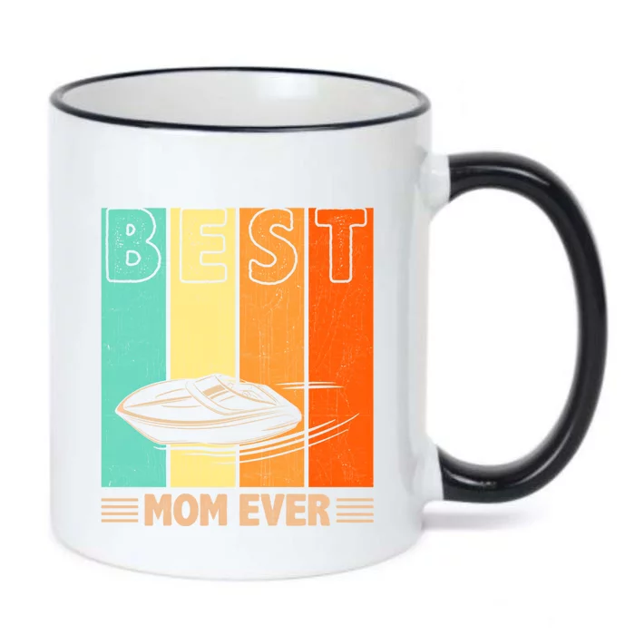 Best Boating Mom Ever Retro Graphic Mama Mother's Day Gift Black Color Changing Mug