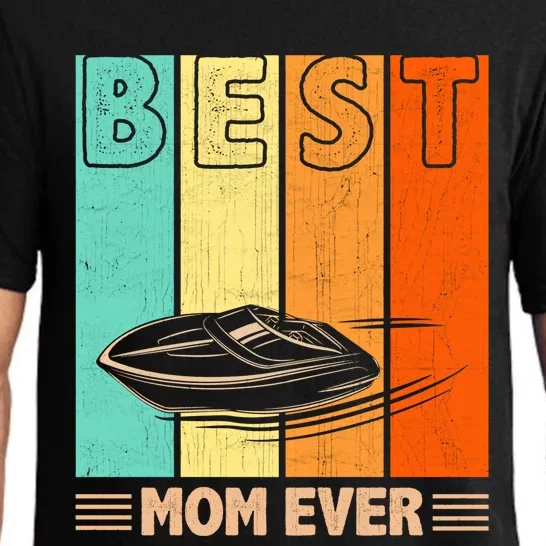 Best Boating Mom Ever Retro Graphic Mama Mother's Day Gift Pajama Set