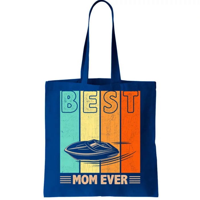 Best Boating Mom Ever Retro Graphic Mama Mother's Day Gift Tote Bag