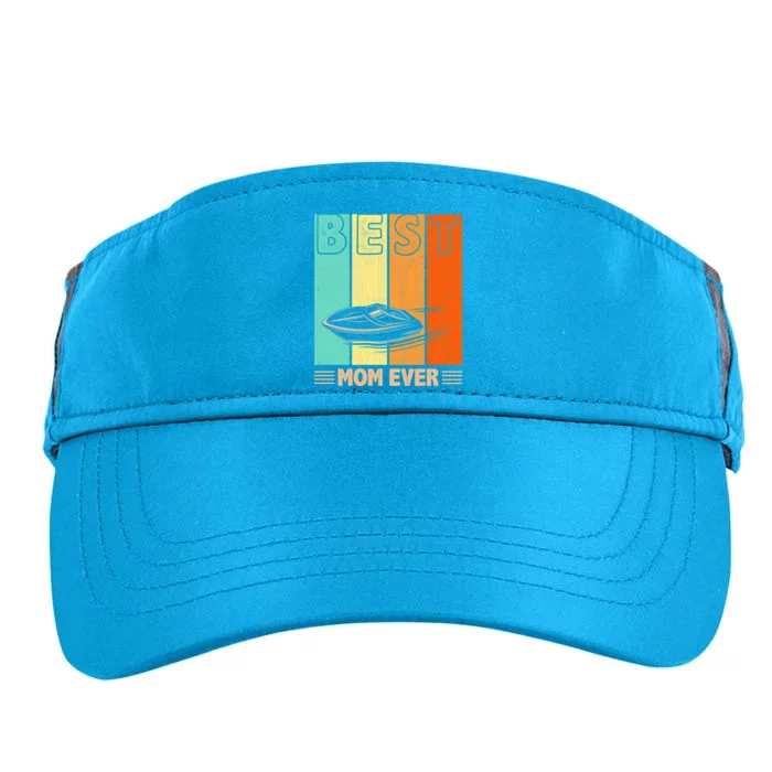 Best Boating Mom Ever Retro Graphic Mama Mother's Day Gift Adult Drive Performance Visor