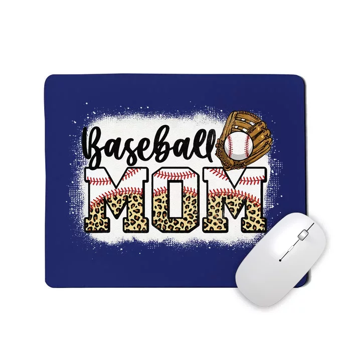 Bleached Baseball Mom Leopard MotherS Day Mousepad