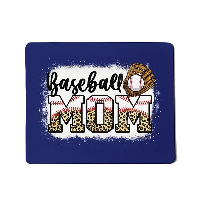 Bleached Baseball Mom Leopard MotherS Day Mousepad