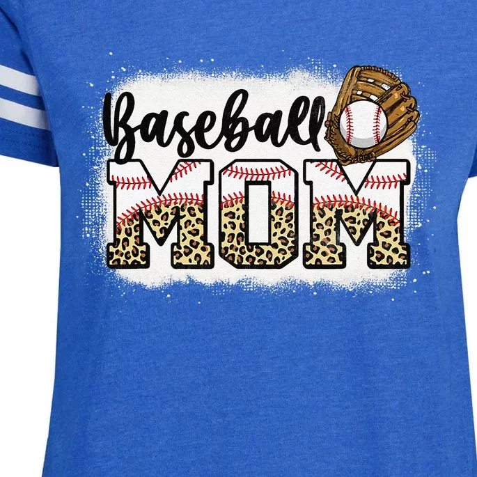 Bleached Baseball Mom Leopard MotherS Day Enza Ladies Jersey Football T-Shirt