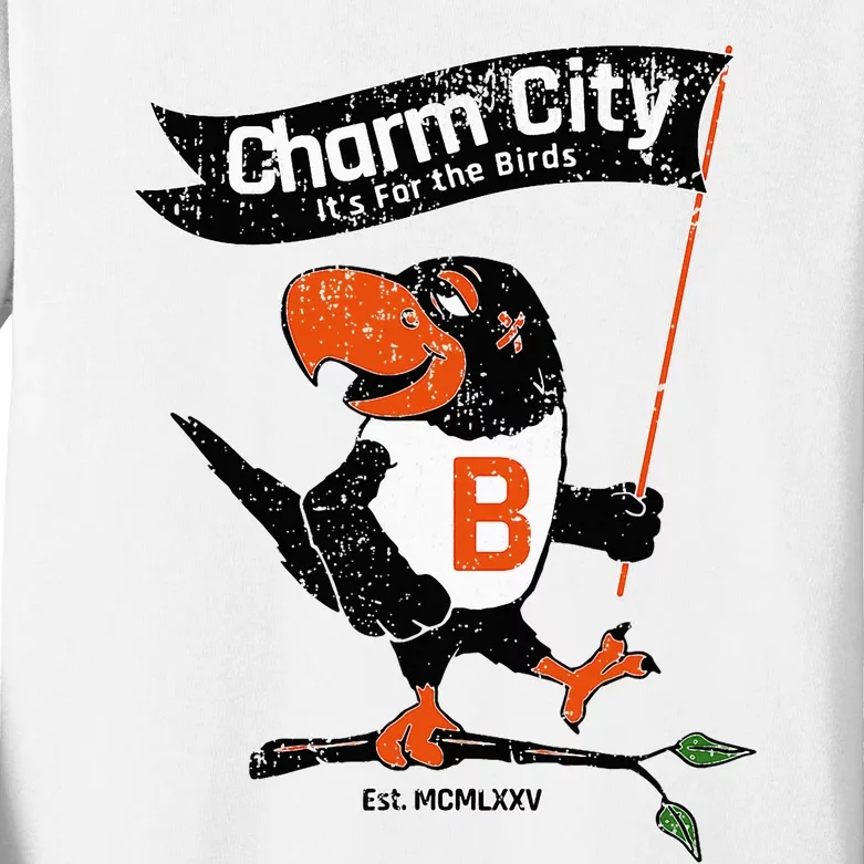 Baltimore Birds Maryland Charm City Pride Novelty Kids Long Sleeve Shirt