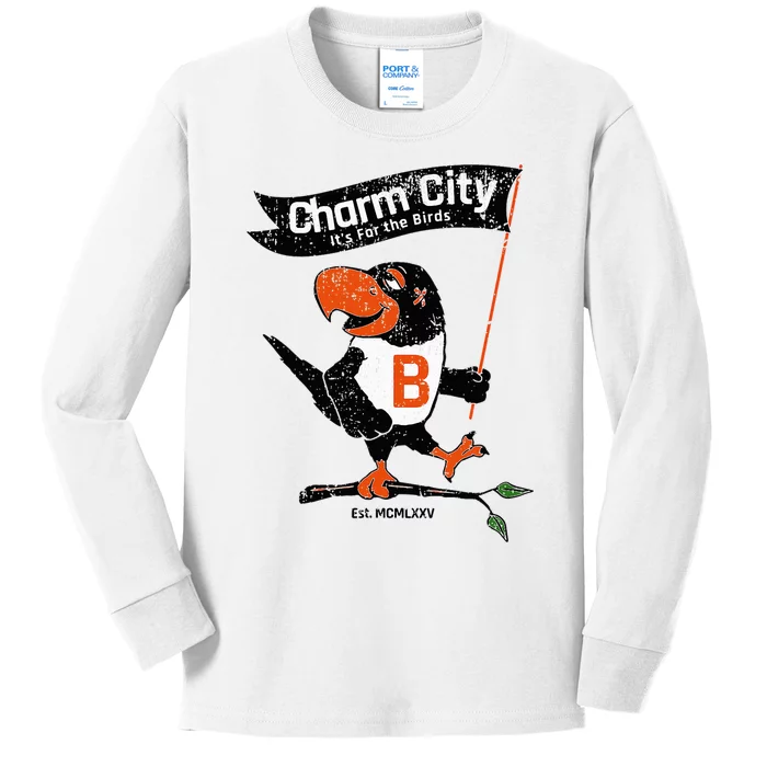 Baltimore Birds Maryland Charm City Pride Novelty Kids Long Sleeve Shirt