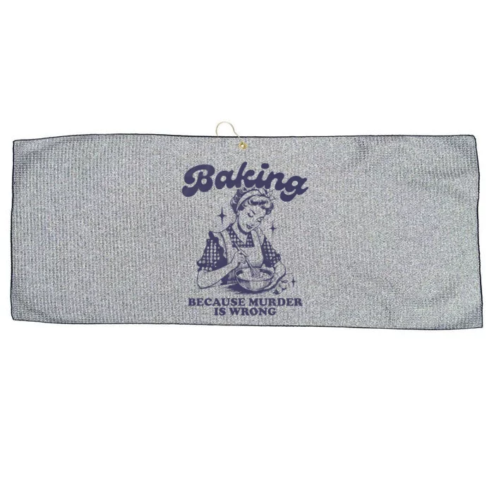 Baking Because Murder Is Wrong Large Microfiber Waffle Golf Towel