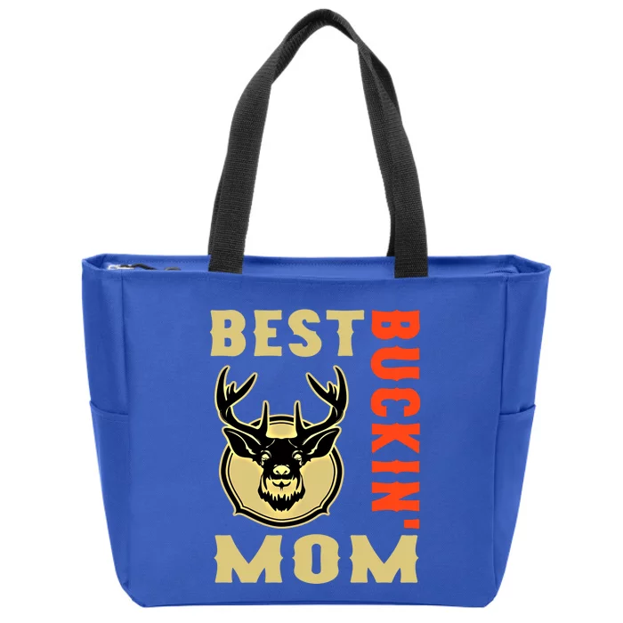 Best Buckin' Mom Funny Deer Hunting Sweatshirt Zip Tote Bag