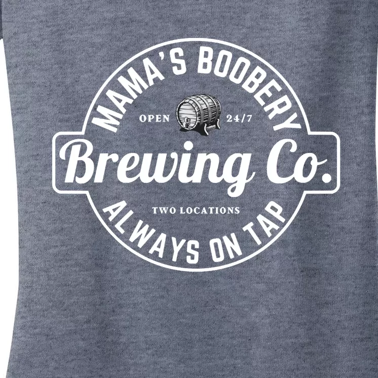 Breastfeeding Brewery Mamas Boobery New Mom Brewing Women's V-Neck T-Shirt