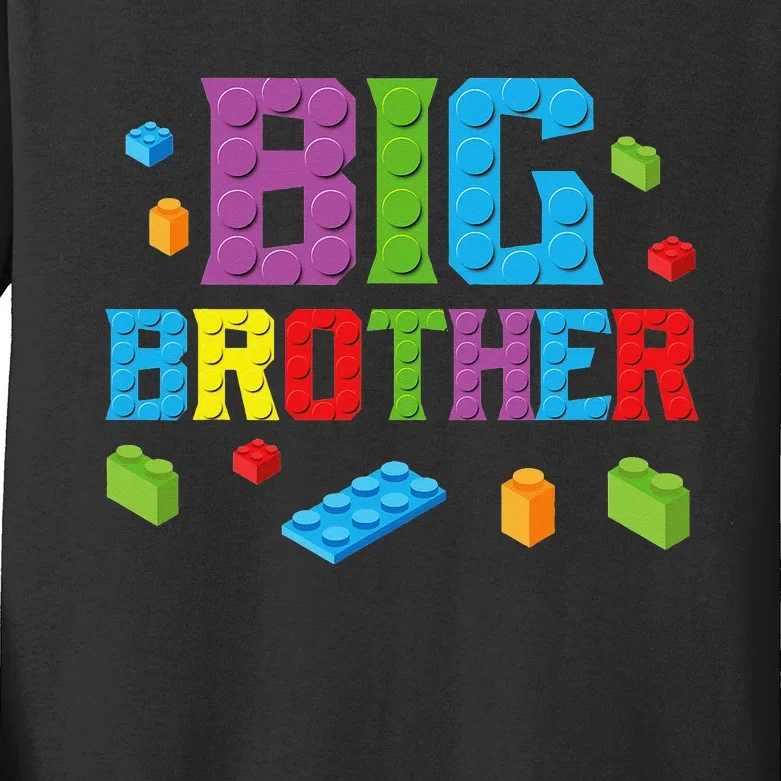 Big Brother Master Builder Building Bricks Blocks Family Set Kids Long Sleeve Shirt