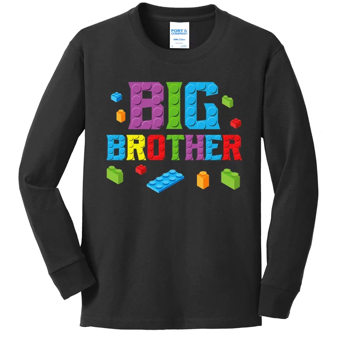 Big Brother Master Builder Building Bricks Blocks Family Set Kids Long Sleeve Shirt