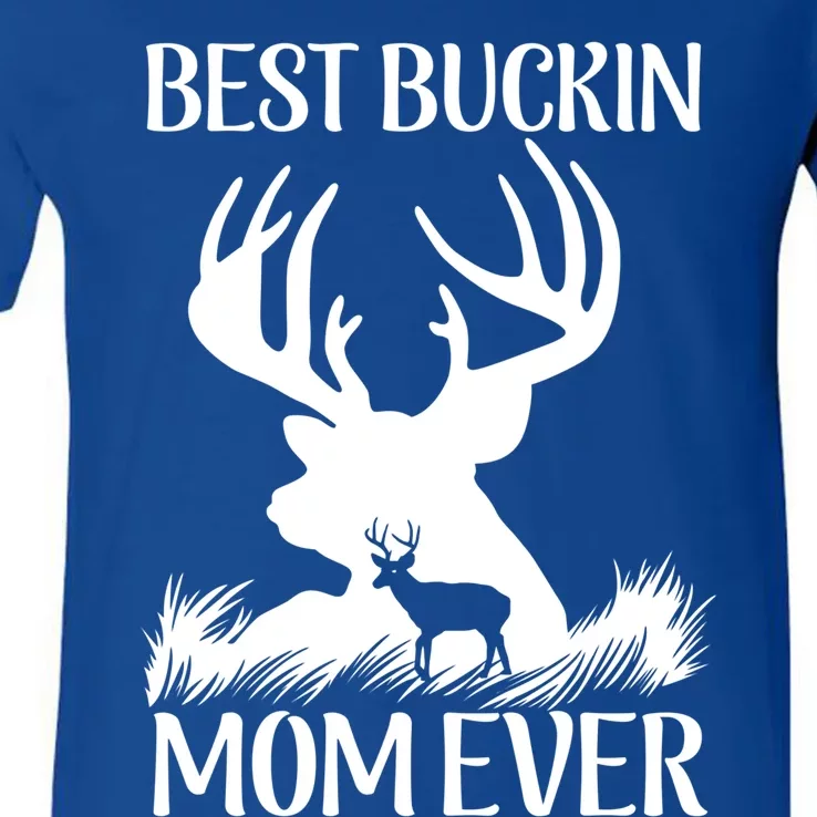 Best Buckin' Mom Ever Deer Hunting Mother Gift V-Neck T-Shirt