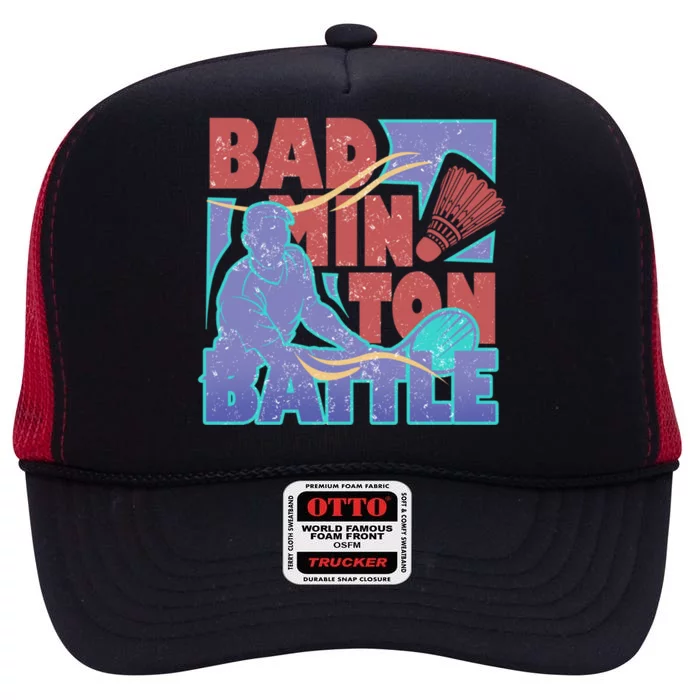 Badminton Battle Meaningful Gift High Crown Mesh Trucker Hat