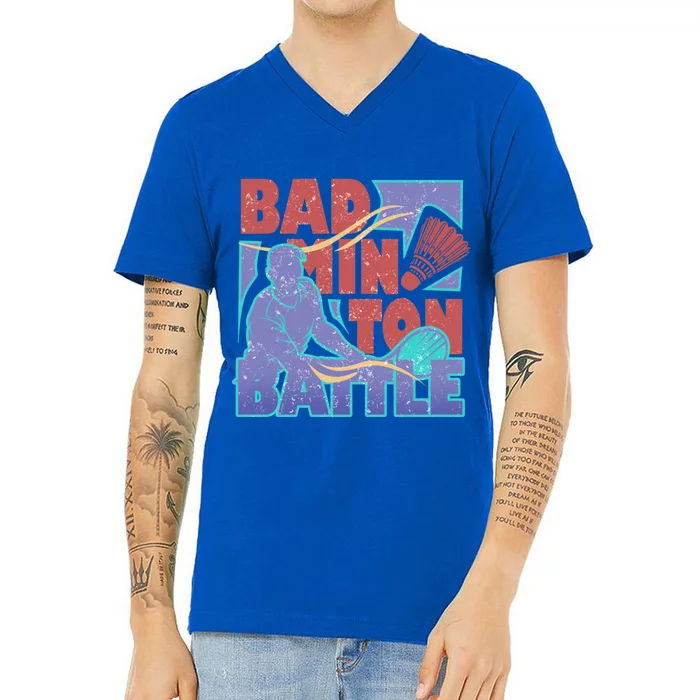 Badminton Battle Meaningful Gift V-Neck T-Shirt