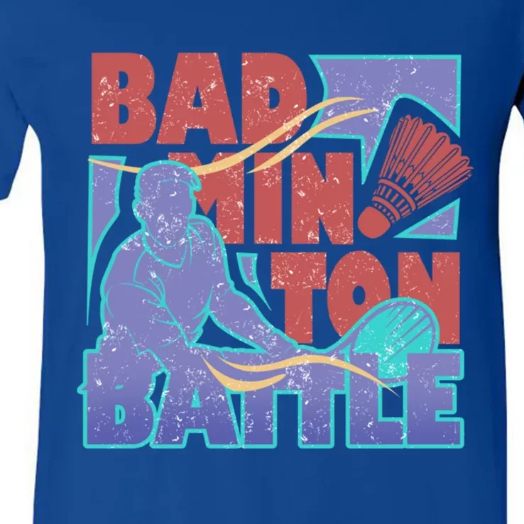 Badminton Battle Meaningful Gift V-Neck T-Shirt