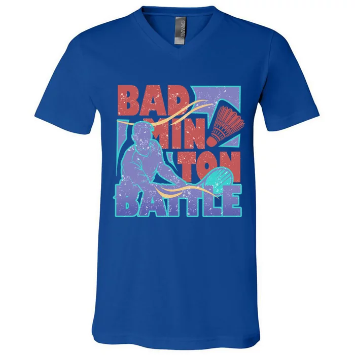 Badminton Battle Meaningful Gift V-Neck T-Shirt