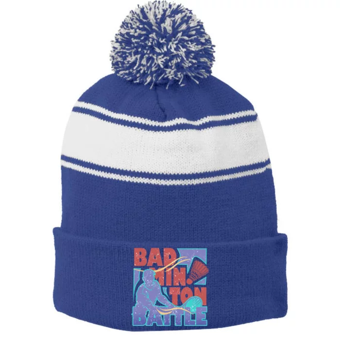 Badminton Battle Meaningful Gift Stripe Pom Pom Beanie