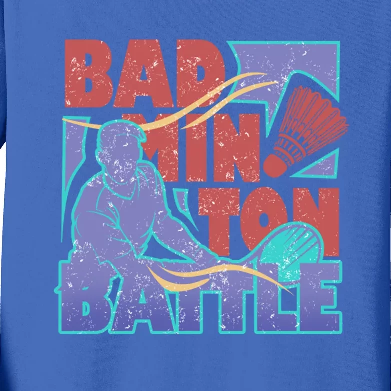 Badminton Battle Meaningful Gift Kids Long Sleeve Shirt