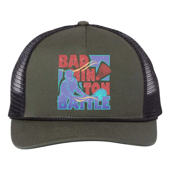 Badminton Battle Meaningful Gift Retro Rope Trucker Hat Cap