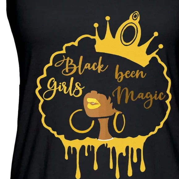 Black Been Magic African American Queen Ladies Essential Flowy Tank