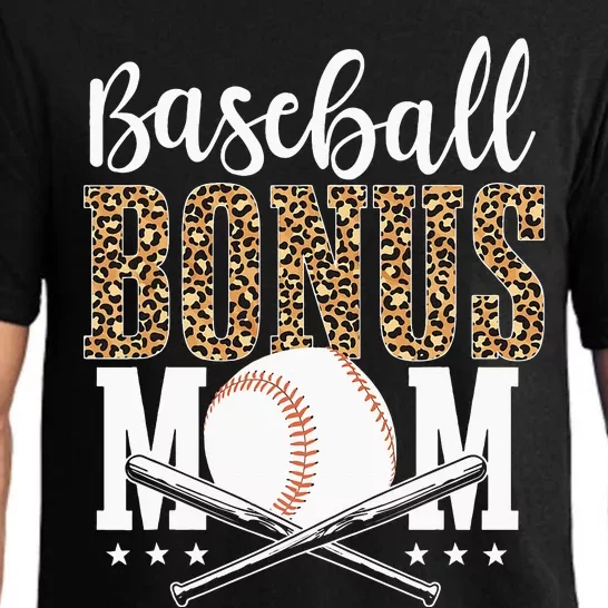 Baseball Bonus Mom Stepmother Leopard Mother's Day Pajama Set