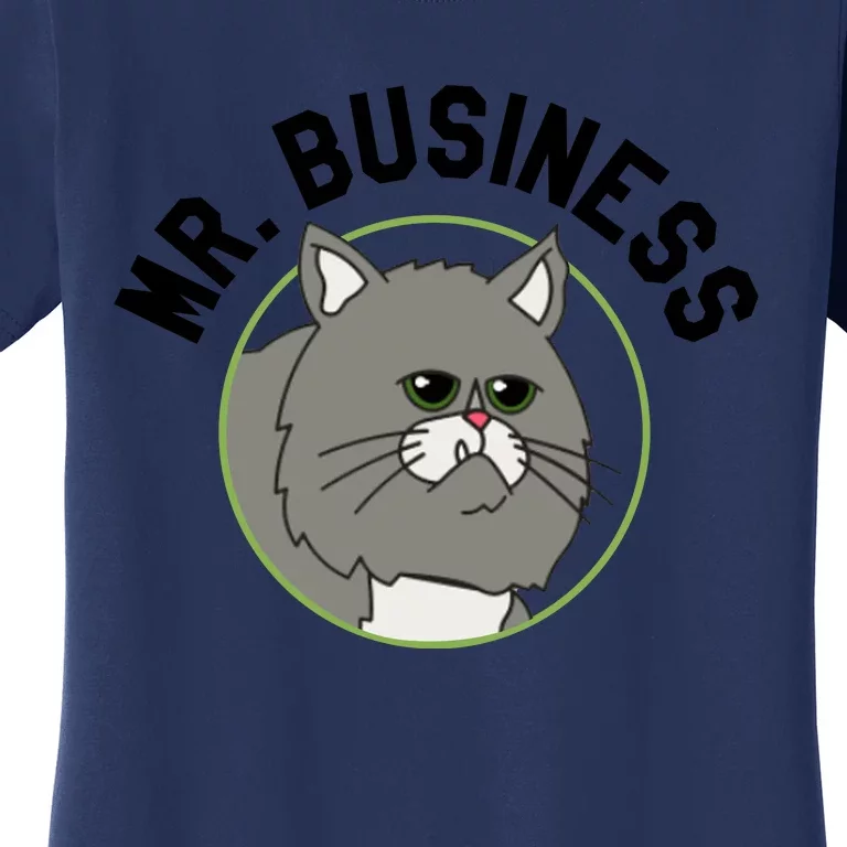 Bobs Burgers Mr Business Adult Heather Gray Cat Son Women's T-Shirt