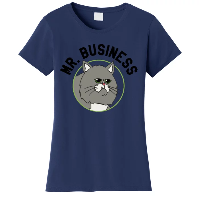 Bobs Burgers Mr Business Adult Heather Gray Cat Son Women's T-Shirt