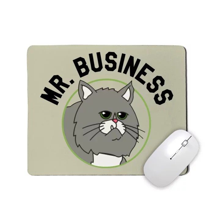 Bobs Burgers Mr Business Adult Heather Gray Cat Son Mousepad